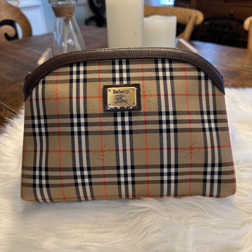 Burberry(s) Cosmetic Pouch or Clutch - Vintage!
